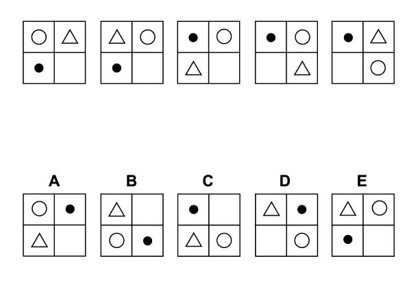 EPSO abstract reasoning sample item AD-04, as published by EPSO