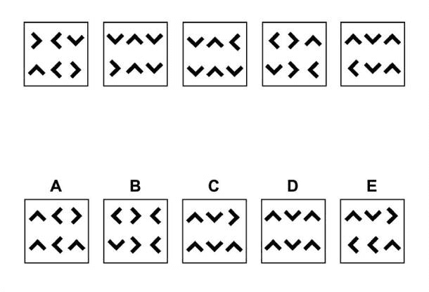 EPSO abstract reasoning sample item AD-06, as published by EPSO
