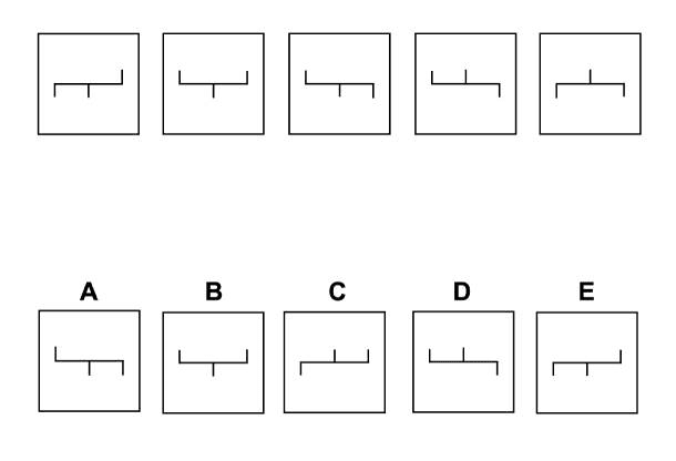 EPSO abstract reasoning sample item AD-07, as published by EPSO