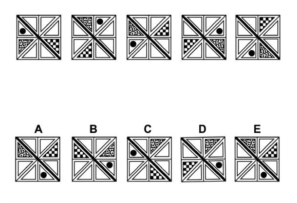 EPSO abstract reasoning sample item AST-04, as published by EPSO