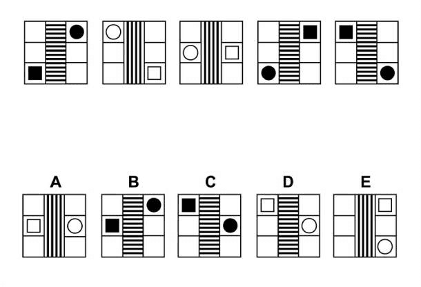 EPSO abstract reasoning sample item AST-09, as published by EPSO