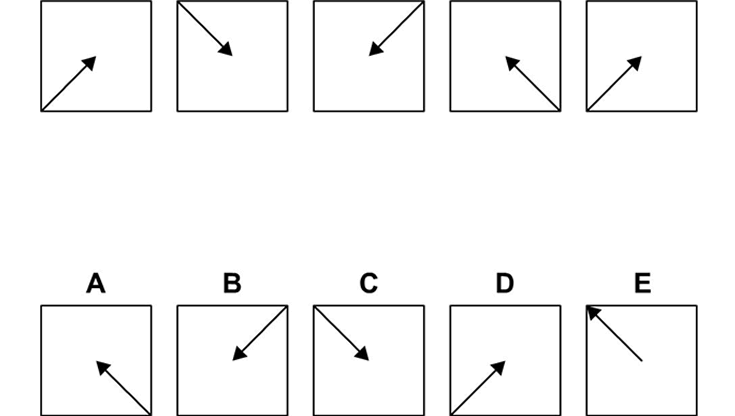 EPSO abstract reasoning sample item DEMO-01, as published by EPSO