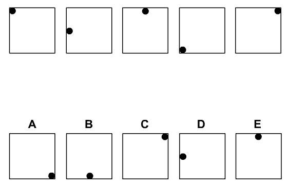 EPSO abstract reasoning sample item LEG-02, as published by EPSO